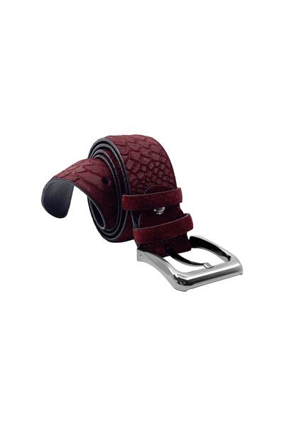 NAZEF Special Production Seamless Patterned Suede Leather Belt