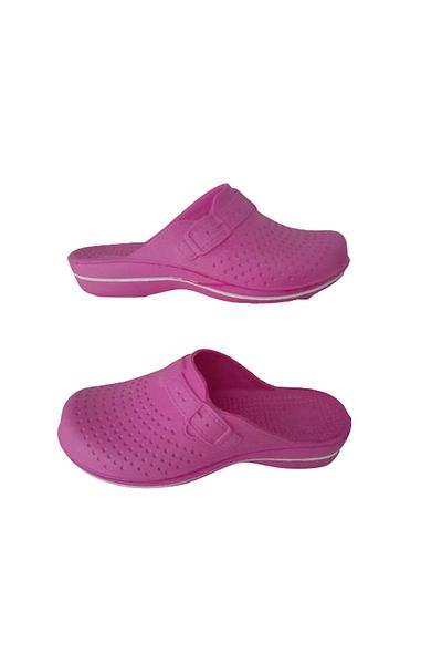 GEZER Unisex Ροζ-λευκές ριγέ παντόφλες μπάνιου