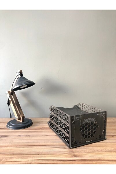 LandiWork Ahşap 3 Katlı Evrak Rafı, Ahşap Petek Rebab Dosyalık, Katlı Evrak Rafı, A4 Dosyalık