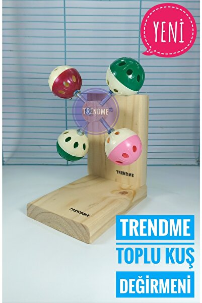 UniqBirdToys Trendme 4 Ball Rotating Stepped Bird Mill with Bell
