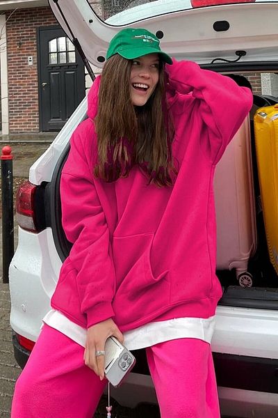 Machetta Φούξια Unprinted Hooded Raster Oversize φούτερ