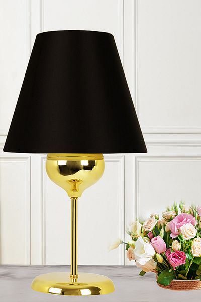 EvLight Azalea Metal Gold Design Black Table Lamp Lampshade