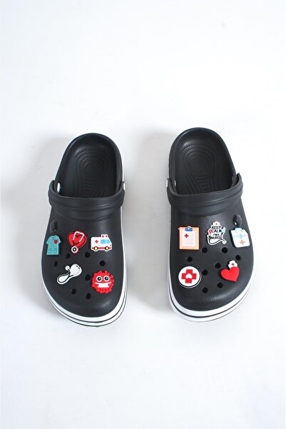 OZYO Saboturi negre cu accesorii Sabo Doctor Asistent Spital Eva Vara Plajă Papuci Zilnici