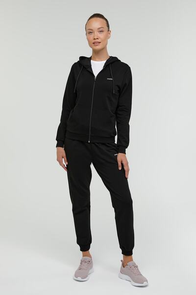 Kinetix W-sn85 Basıc Full Zıp Hoo Siyah Kadın Eşofman Üstü