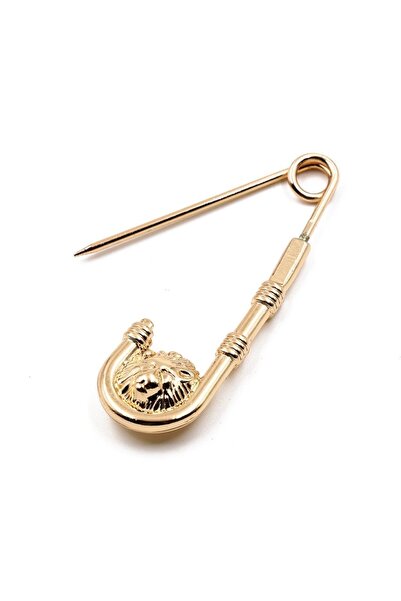 Ruby Wear Aslan Figürlü Gold Kaplama Broş Safety Pin Brooch