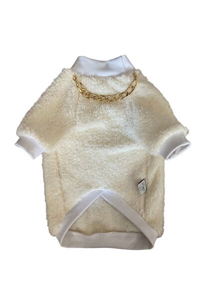 Barneystore Kedi Köpek Ekru Peluş Kolyeli Sweat