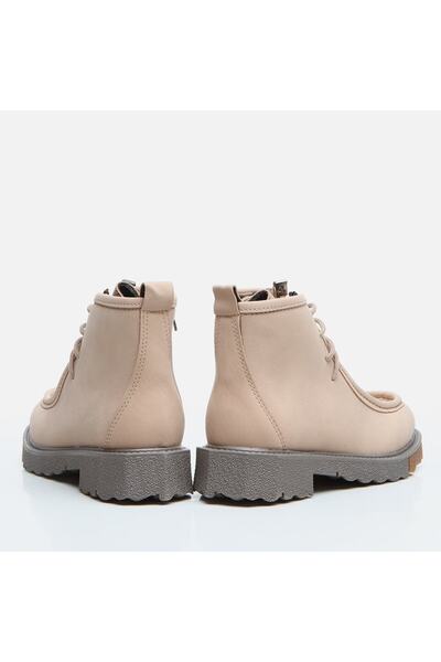 Hotiç Μπεζ Γυναικείες Flat Μποτάκια