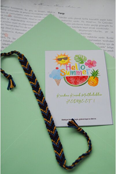 Bidüğüm Unisex ‘hello Summer’ Dokuma Bileklik - El Emeği, Ayarlanabilir, Kalı...