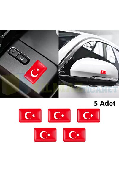 yılmazetic Türk Bayrağı Direksiyon Jant Vites Torpido Damla Silikon Oto Stick...