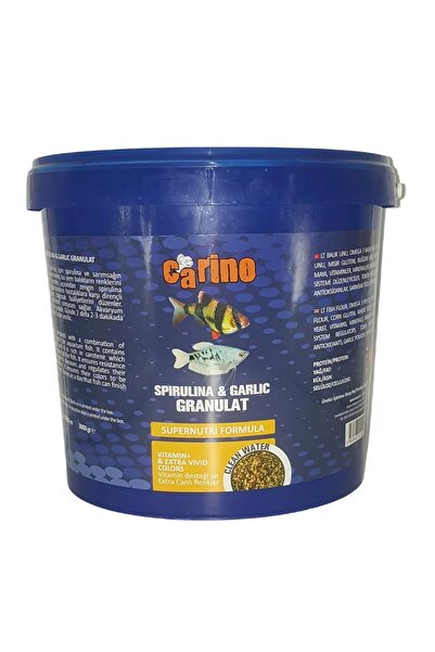 Carino Spirulina & Garlic Granulat Sarımsaklı Balık Yemi 3 Kg Kova
