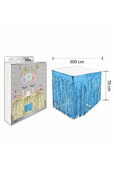 Karnaval Ambalaj تنورة طاولة معدنية باللون الأزرق