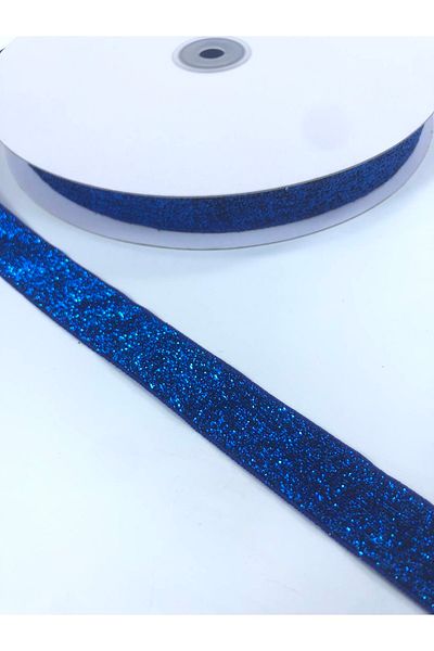 Hobigram Saks Blue Color Glitter Velvet Ribbon 2 cm 1 Meter – Κορδέλα, Κομψό Σχέδιο, Γυναικείο Αξεσουάρ – Κορδέλα