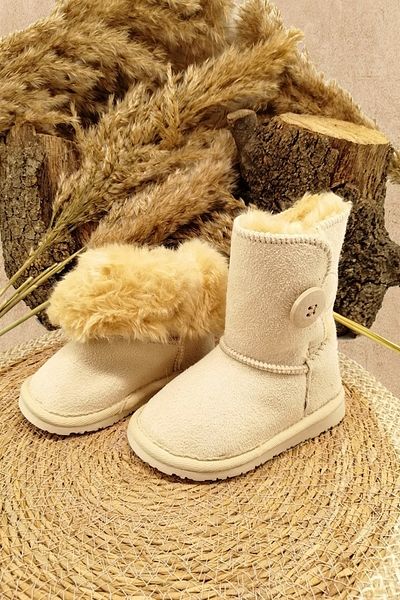 ADA BEBEK ÇOCUK Παιδικά Μποτάκια με Γούνα Εσωτερικά Suede Boots