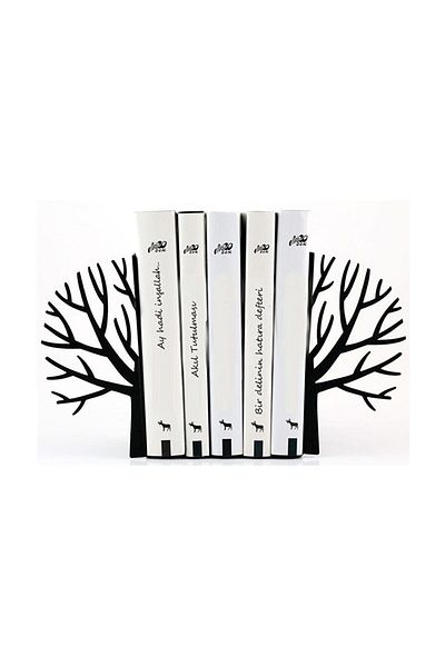 Simge Yapı Dekorasyon Decorative Metal Book Holder with Tree Figures, Book Support