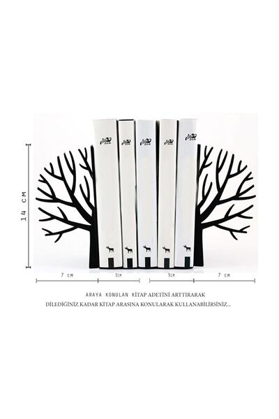 Simge Yapı Dekorasyon Decorative Metal Book Holder with Tree Figures, Book Support