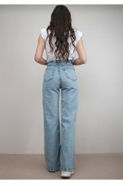 LİMABEL Сон Відкритий блакитний сніг Мийний сарафан Palazzo Wideleg Jean Power Likra Жінка Висока талія