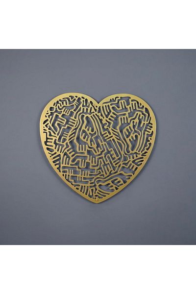 Colorfull Worlds Μεταλλική διακόσμηση τοίχου Labyrinth Heart, Heart Metal Wall Decor - Δώρο γραφείου σπιτιού Διακόσμηση τοίχου