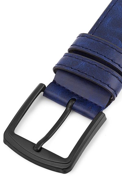 Polo Air Men's Faux Leather Belt Navy Blue Color