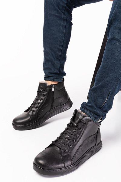 maximoda Γνήσιο δέρμα, γούνα εσωτερικά, φερμουάρ, ραμμένες αδιάβροχες ανδρικές μπότες