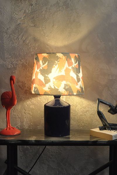 Qdec Ceramic Cube Vase Lampshade Navy Blue -
