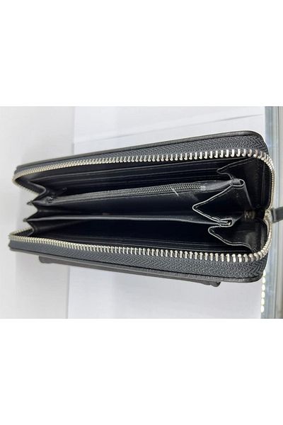 Elif Wallet with Zipper and Phone Holder Black Color605343