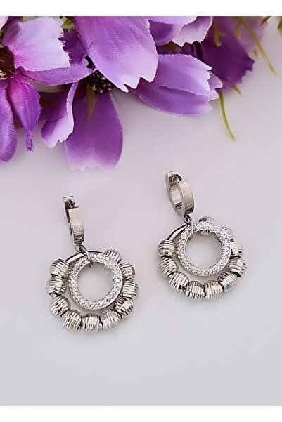 HOSBUTIK Silver Steel Doric Earrings