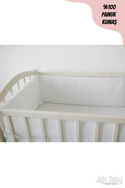 Jaju Baby Plain White 70x140 Crib / Montessori Edge Protection Crib Barrier