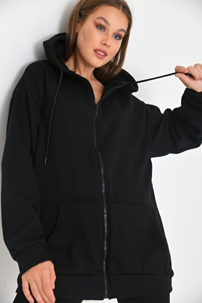 VOLT CLOTHİNG Women's Zipper Hooded Sweatshirt