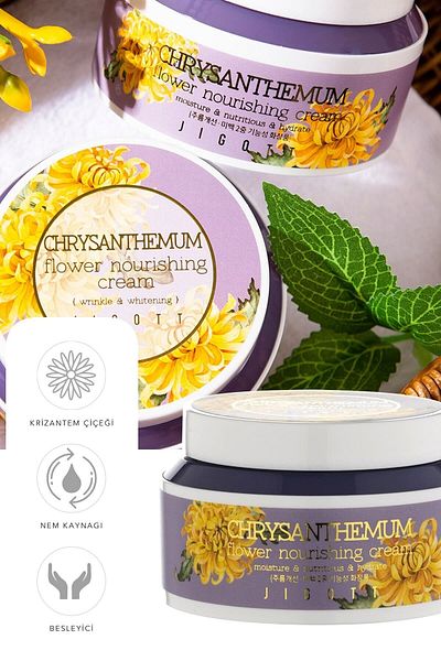 Jigott Flower Series 100 Ml - Chrysanthemum Flower Essence Moisturizing, Nourishing and Elasticity Cream