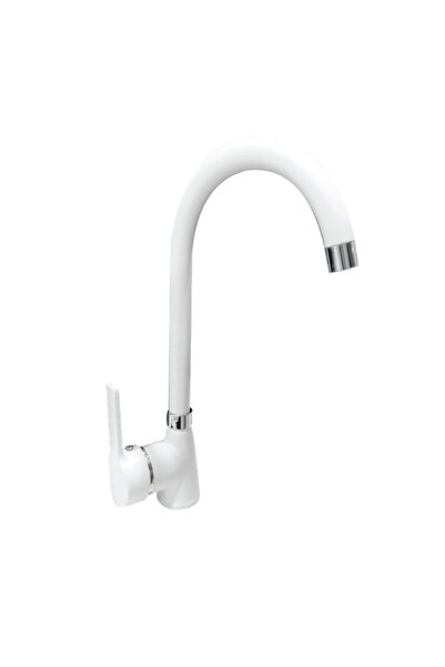 Güney Vana&Armatür Lara Swan Type Kitchen Sink Faucet. White Color