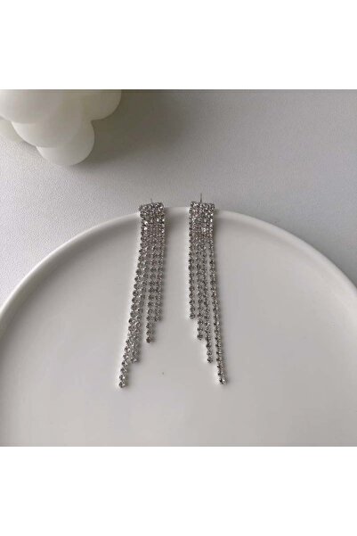 TakıConcept Abiye Kristal Taşlı Uzun Küpe