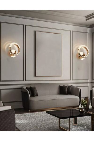 Fico Home Elegance Luxury Tasarım Modern Duvar Led Aplik Gold Sarı