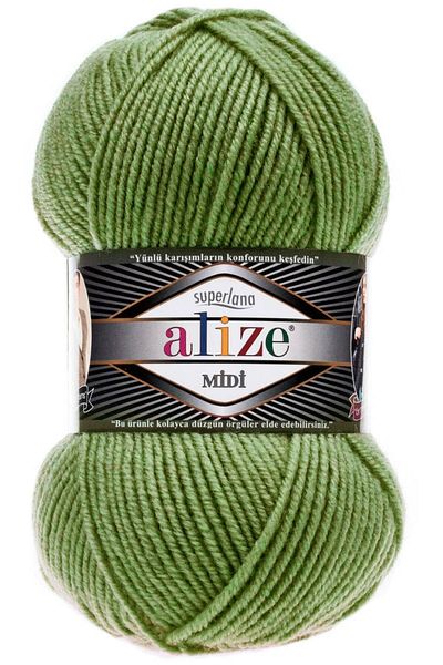 Alize سوبرلانا ميدي خيط الحياكة اليدوية 5 قطع زيتوني 620