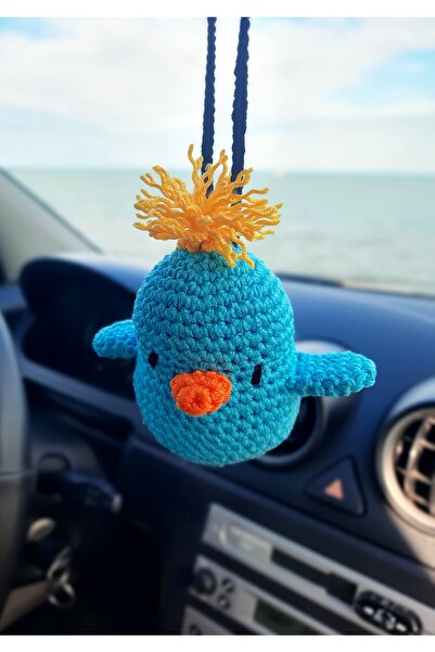 Neşeli Oyuncak Sevimli El Örgüsü Kuş Oto Dikiz Aynası Aksesuarı, Otomobil Iç ...