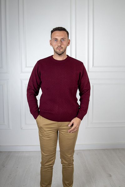 Sarar Interviu Pulover din tricot burgundă cu gâtul O