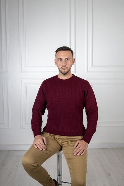 Sarar Interviu Pulover din tricot burgundă cu gâtul O
