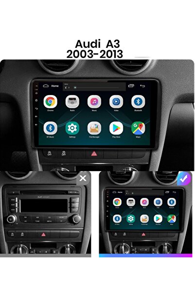 EXVOL Audi A3 2003-2013 Android Multimedya 9 Inc Ips Ekran Hd 2/16gb Kamera Uyumlu