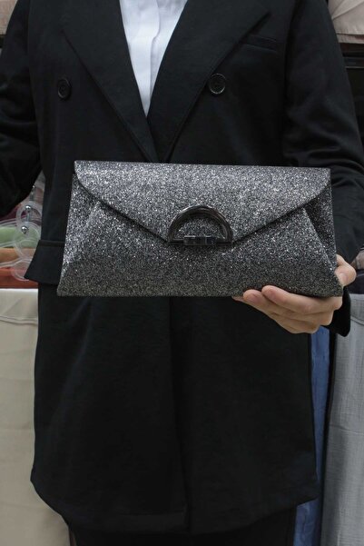 ROZA CANTA Rochie de seară Simlikum antracit pentru femei, geantă de seară cl...