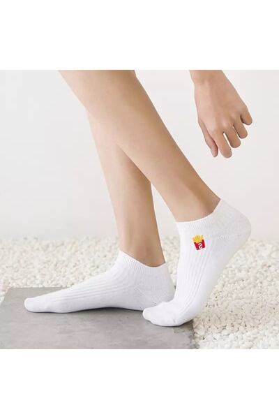 dm del more Набір з 5 пар білих шкарпеток з невеликим візерунком для жінок, які можна прати