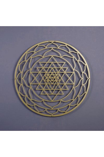 Colorfull Worlds Sri Yantra Sacred Circle Μεταλλική διακόσμηση τοίχου - Δώρο γραφείου σπιτιού Διακόσμηση τοίχου