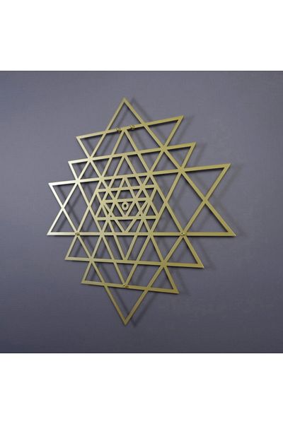 Colorfull Worlds Sri Yantra Sacred Triangle Μεταλλική διακόσμηση τοίχου - Δώρο γραφείου σπιτιού Διακόσμηση τοίχου