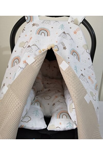 deva design %100 Pamuk Çok Amaçlı Çift Katlı Müslin Pike Puset Örtüsü & Minderi