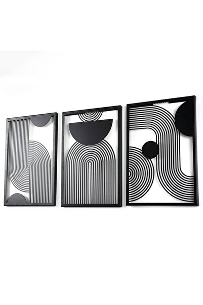 Colorfull Worlds Mid Century Vertical Set of 3 Metal Wall Decor - Home Office Gift Wall Decoration