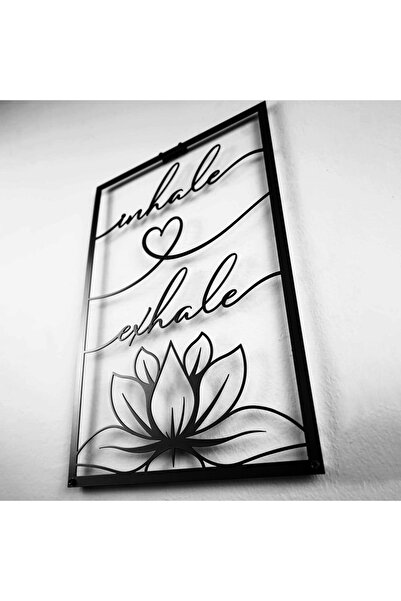 Colorfull Worlds Breathe - Exhale with Lotus Vertical Metal Wall Decor - Home Office Gift Wall Decoration