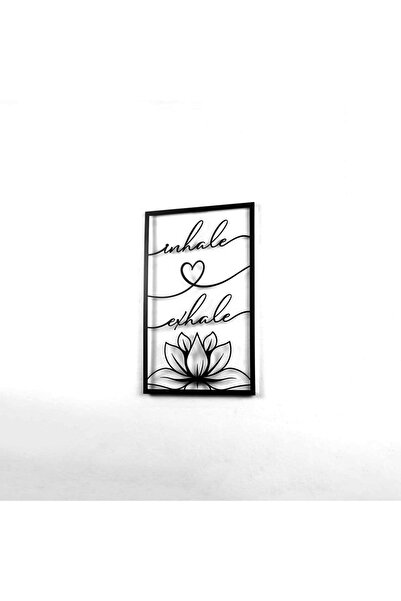 Colorfull Worlds Breathe - Exhale with Lotus Vertical Metal Wall Decor - Home Office Gift Wall Decoration