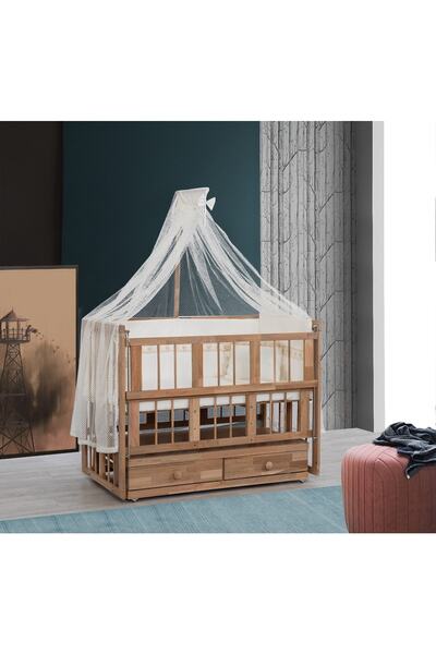Onurdesign Bukka Doğal Ahşap Beşik
