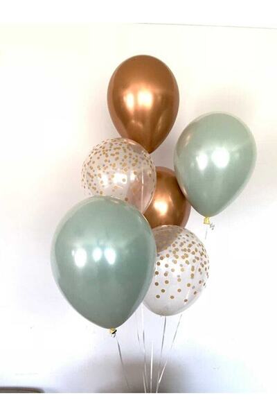 parti store مجموعة بالونات من النحاس الكروم والعفن الأخضر