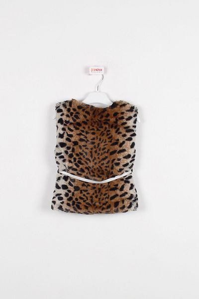 incity Girl's Leopard Patterned Fur Vest