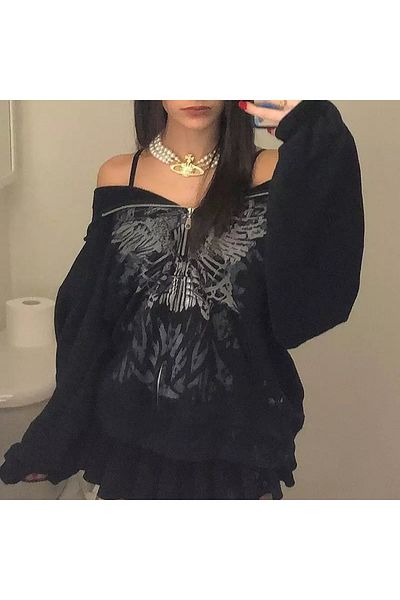 Köstebek Φούτερ Harajuku Fashion - Butterfly Fairycore Hooded