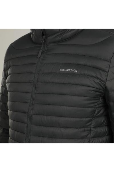 lumberjack Erkek Siyah Renk Ince Şişme Mont Kapşonsuz Perry Coat Sn21